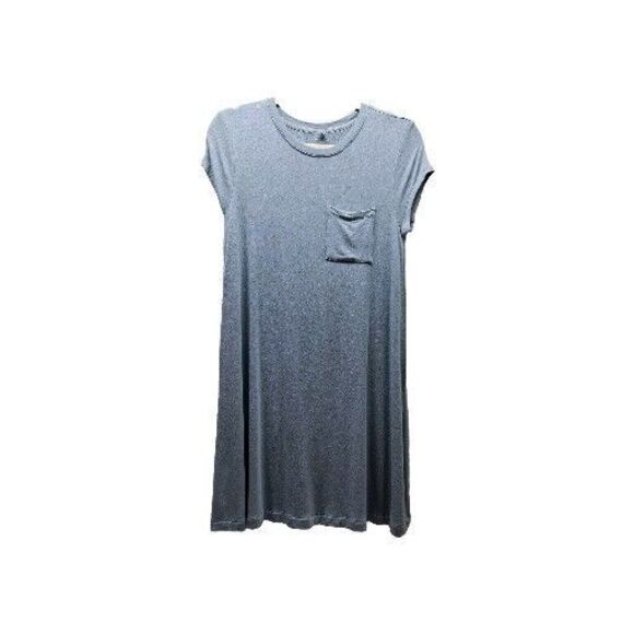 LOU & GREY Womens Blue Gray Solid Shirt Dress Size XS - Picture 1 of 9